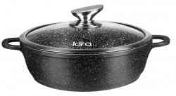 LARA LR02-211 Сотейник серия Rio 24см, 2,9л, мрамор, капсулированное индукционное дно, крышка
