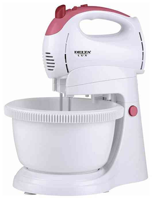 DELTA LUX DL-5071C белый с розовым Миксер