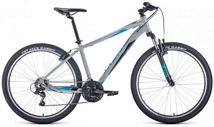 Велосипед FORWARD APACHE 27,5 1.0 (рост 17" 21ск.) 2020-2021, серый/бирюзовый