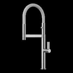 Omoikiri Osaka BN-WH смеситель, нержавеющая сталь/белый